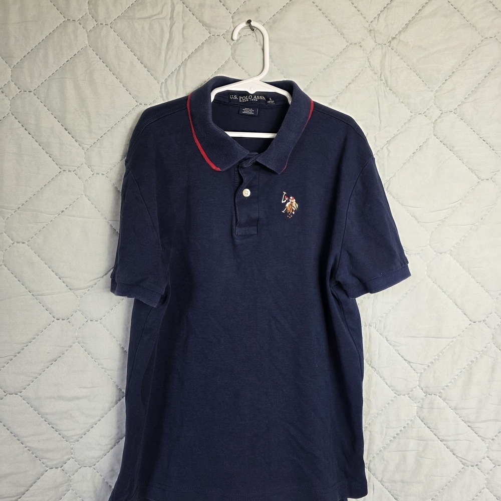 U.S. Polo Assn. Dark Blue Polo with Red Accents